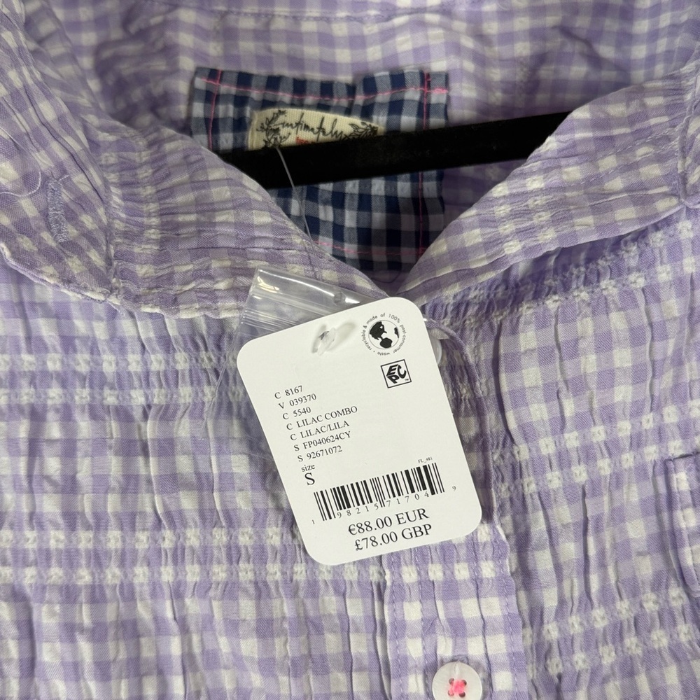 NWT Free People Intimately Cloud Ten Seersucker Pajama Shirt - Picture 3 of 7